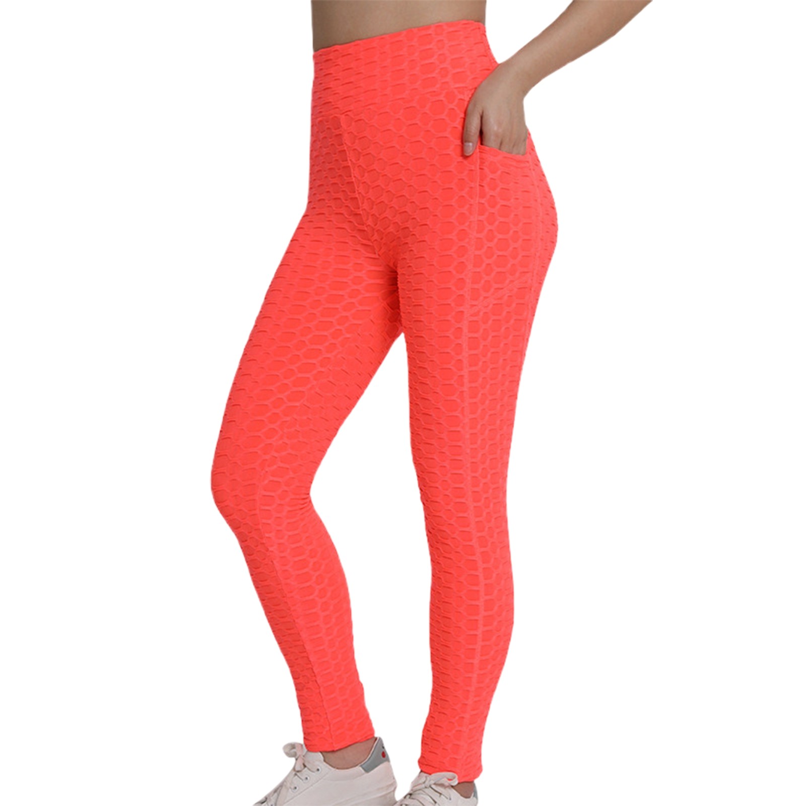 thumbnail image 2 of Pantalones de yoga de cintura alta para mujer: realzan los glúteos, leggings con bolsillos, tejido elástico, ideales para fitness/casual, tallas S-XXL, 2 of 5